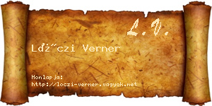 Lóczi Verner névjegykártya